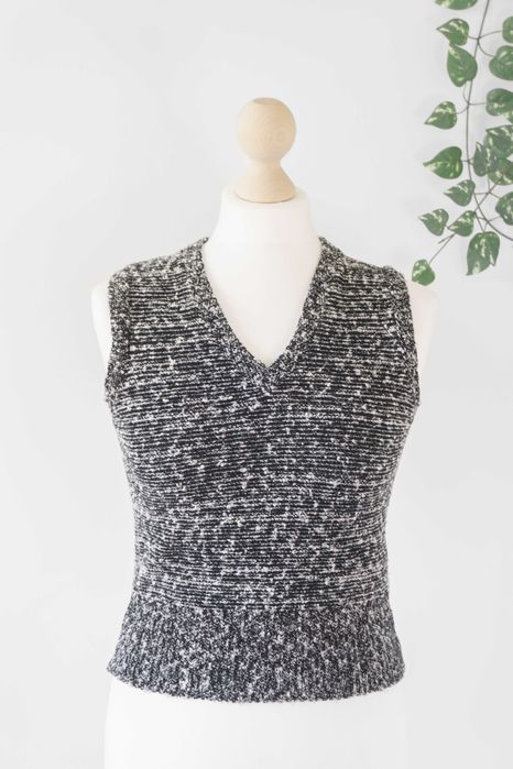 Kamizelka dzianinowa V czarna szara sweter jesień zima damska