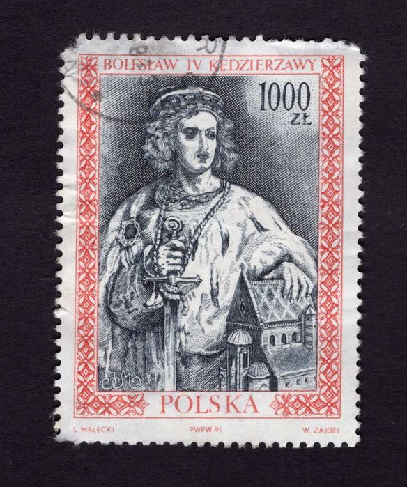 Znaczek Poczet królów i książąt polskich Fi 3178 Polska 1991 U