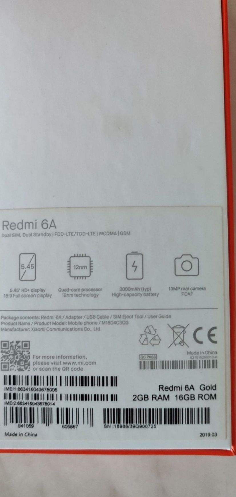 Xiaomi Redmi 6A 2/16gb