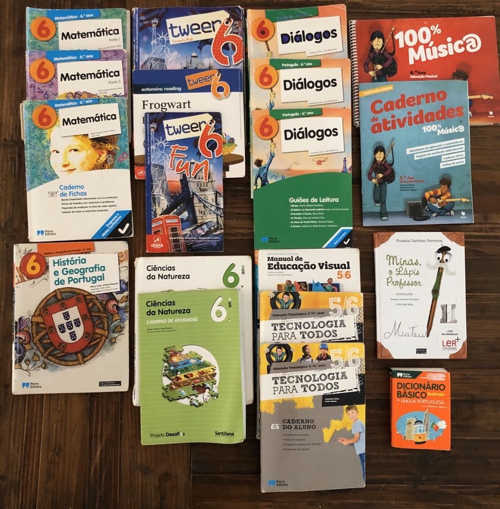 Livros escolares do 6 Ano