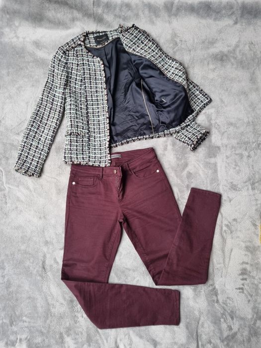 Bordowe spodnie Massimo Dutti, rozm. 40
