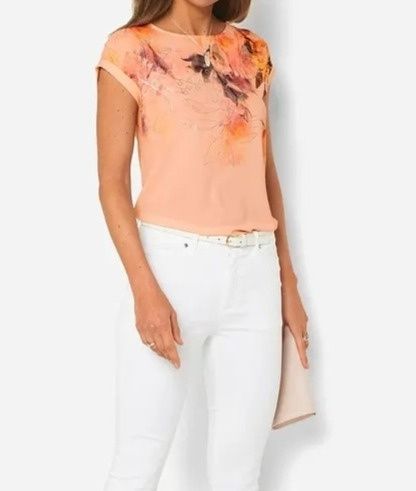 B.P.C bluzka brzoskwiniowa z nadrukiem 40/42.