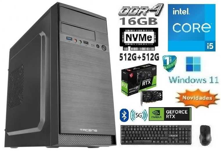 Pç Novo 11ªG|i5-11400F-4.4G|16G|NVMe512G+SSD512G|RTX3050-6G|5G+BT|W11