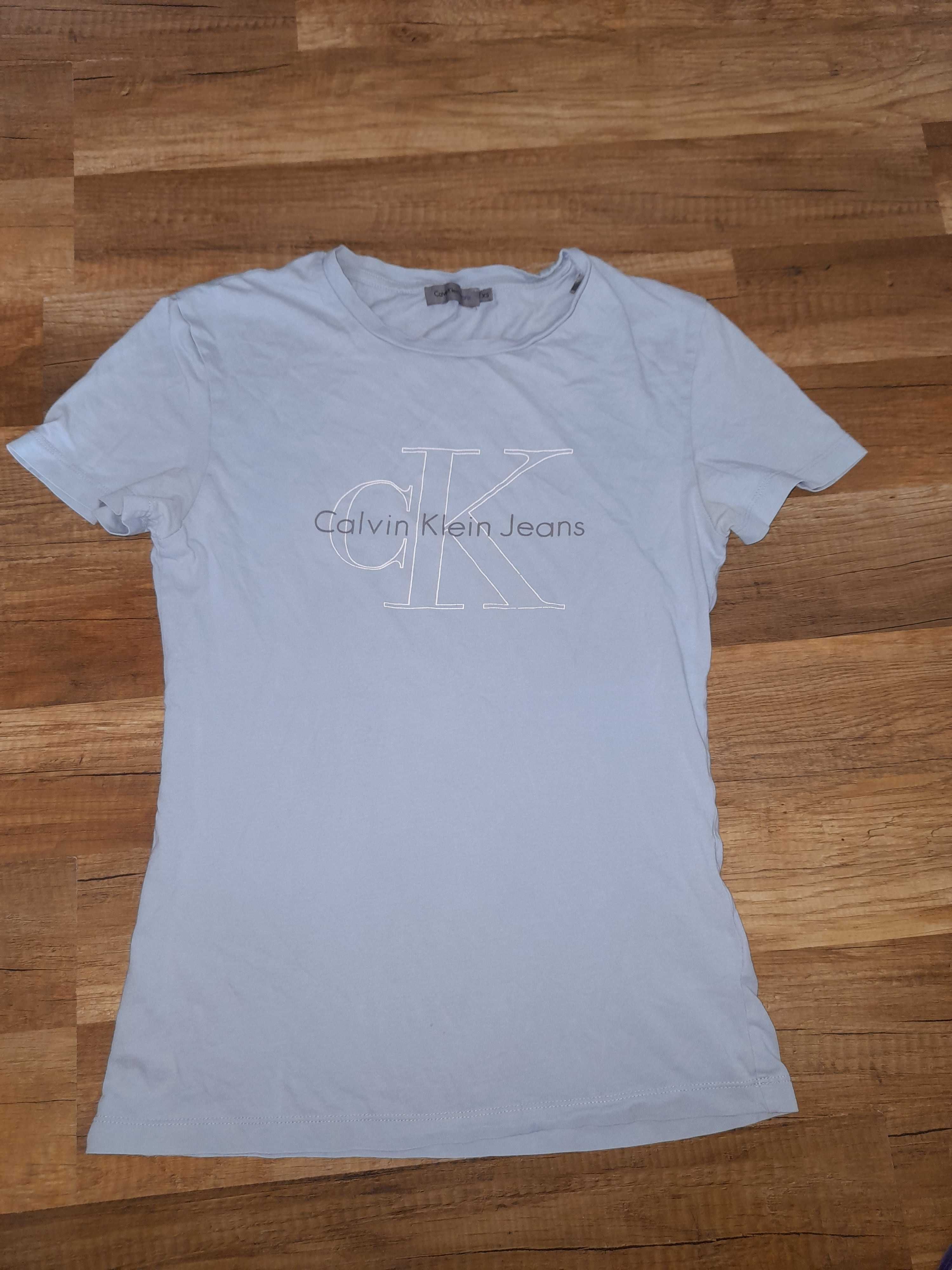 Calvin Klein Jeans t-shirt XS koszulka damska niebieska 36