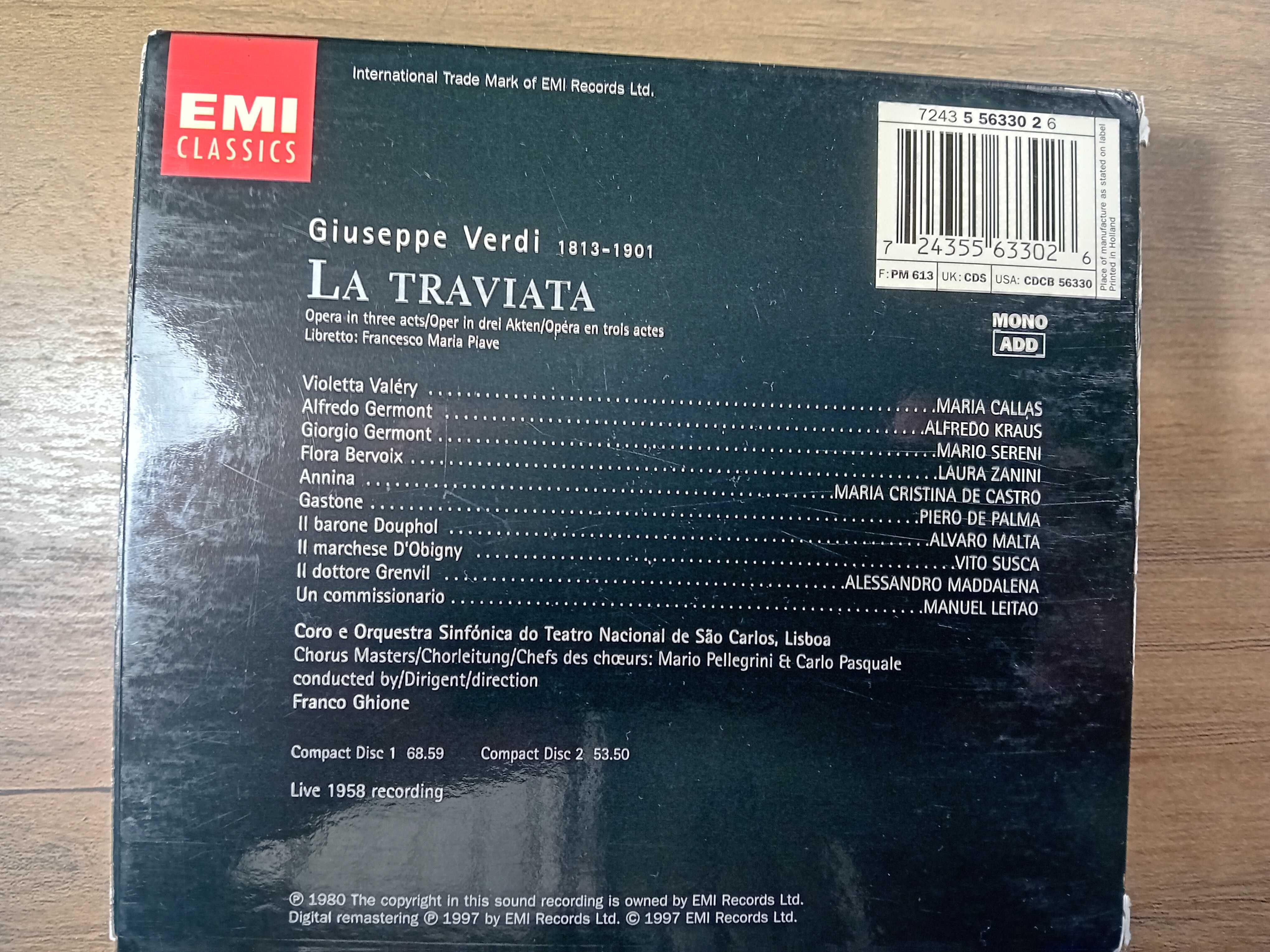 La Traviata - Verdi - 2xCD - Callas, Lisboa 1958