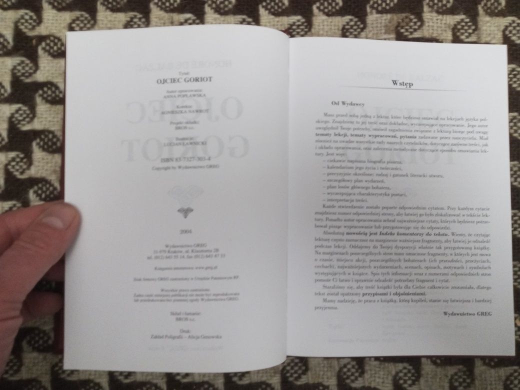 Ojciec Goriot Honore de Balzac Greg 2004