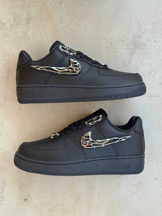 Кросівки Nike Air Force 1 Low Black Molten Metal Swoosh premium