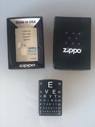 ZIPPO "Eye Chart" Preto Mate (preço inclui envio)