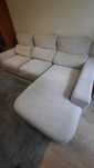 Sofá beje 3L com chaise longue