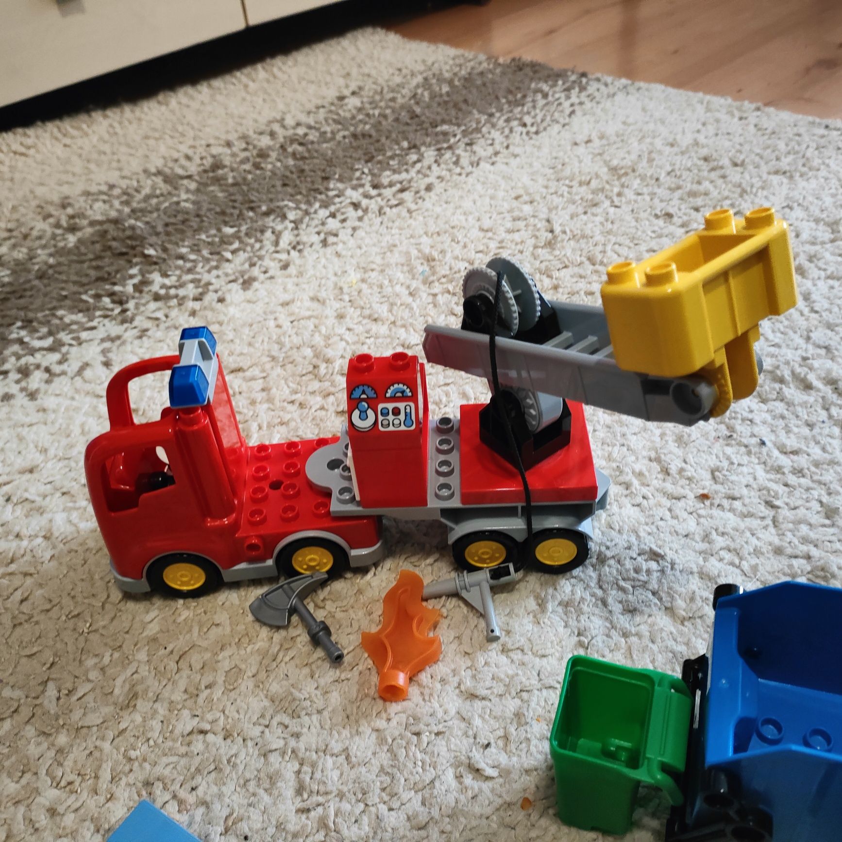 Klocki LEGO Duplo 3 zestawy śmieciarka straż pożarna  traktor