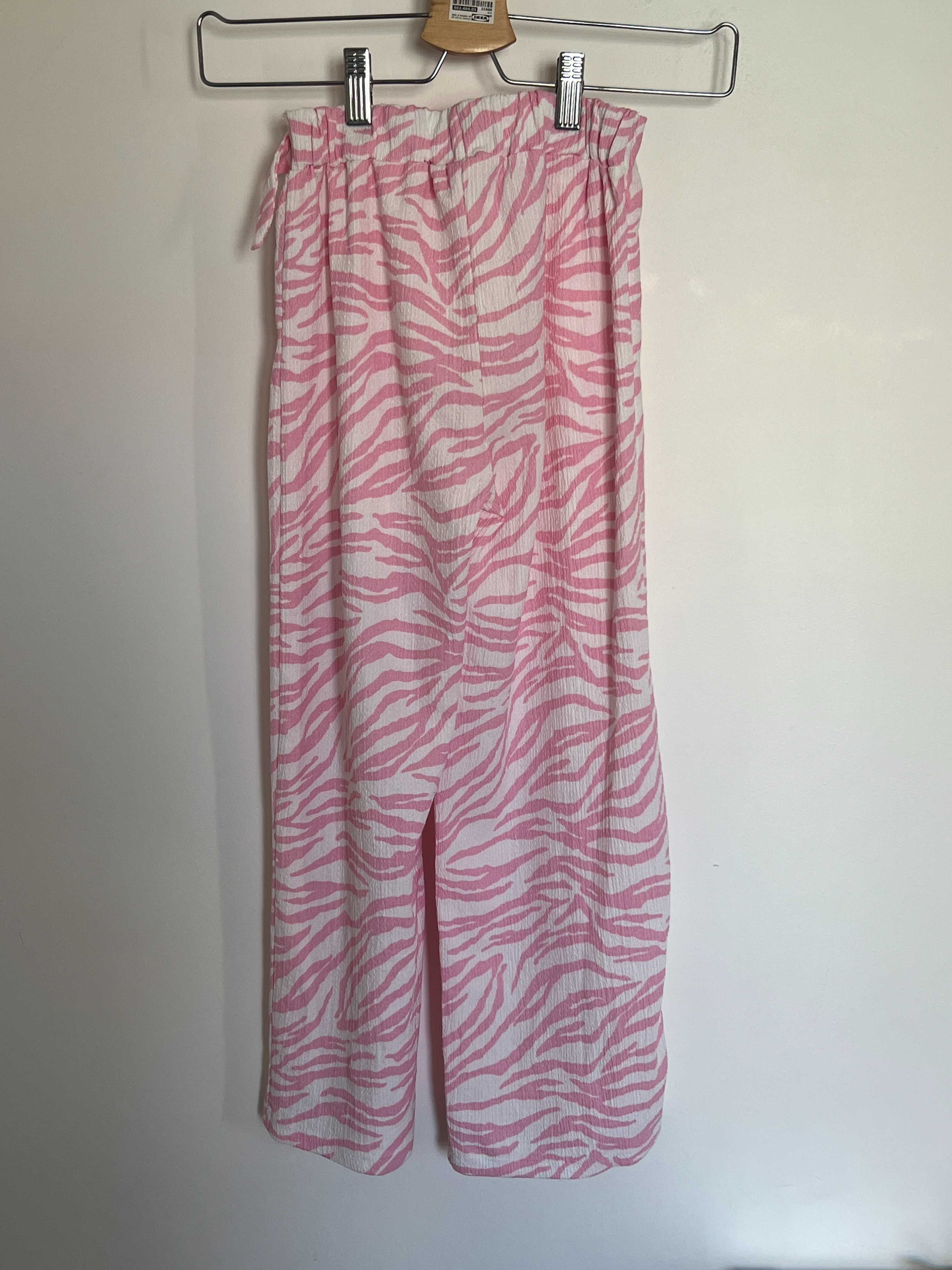 ZARA Kids Calças Largas com Estampa de Zebra Rosa – 9 Anos (134 cm)