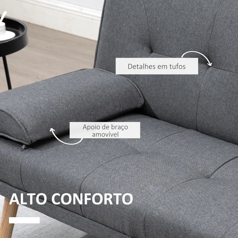 Sofá Cama Moothy com Porta-Copos - Cinzento - Leva-Me Contigo