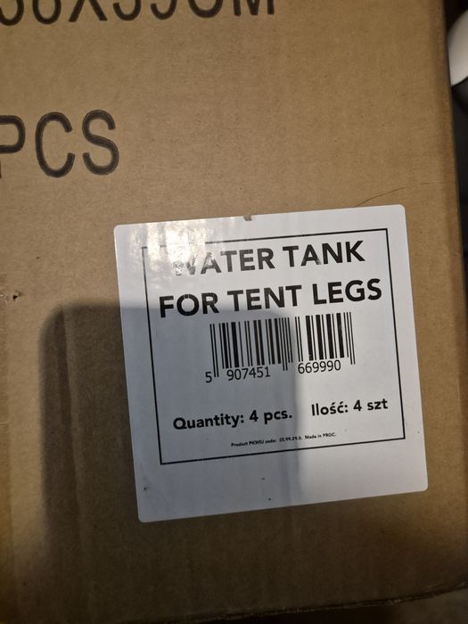 Kontener wodny obciążenie nogi namiotu