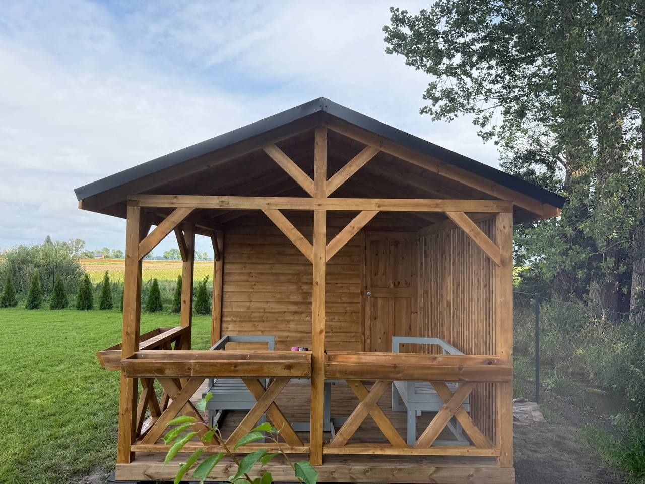 Domek letniskowy, narzędziowy drewniany 7×3 m Montaż w cenie