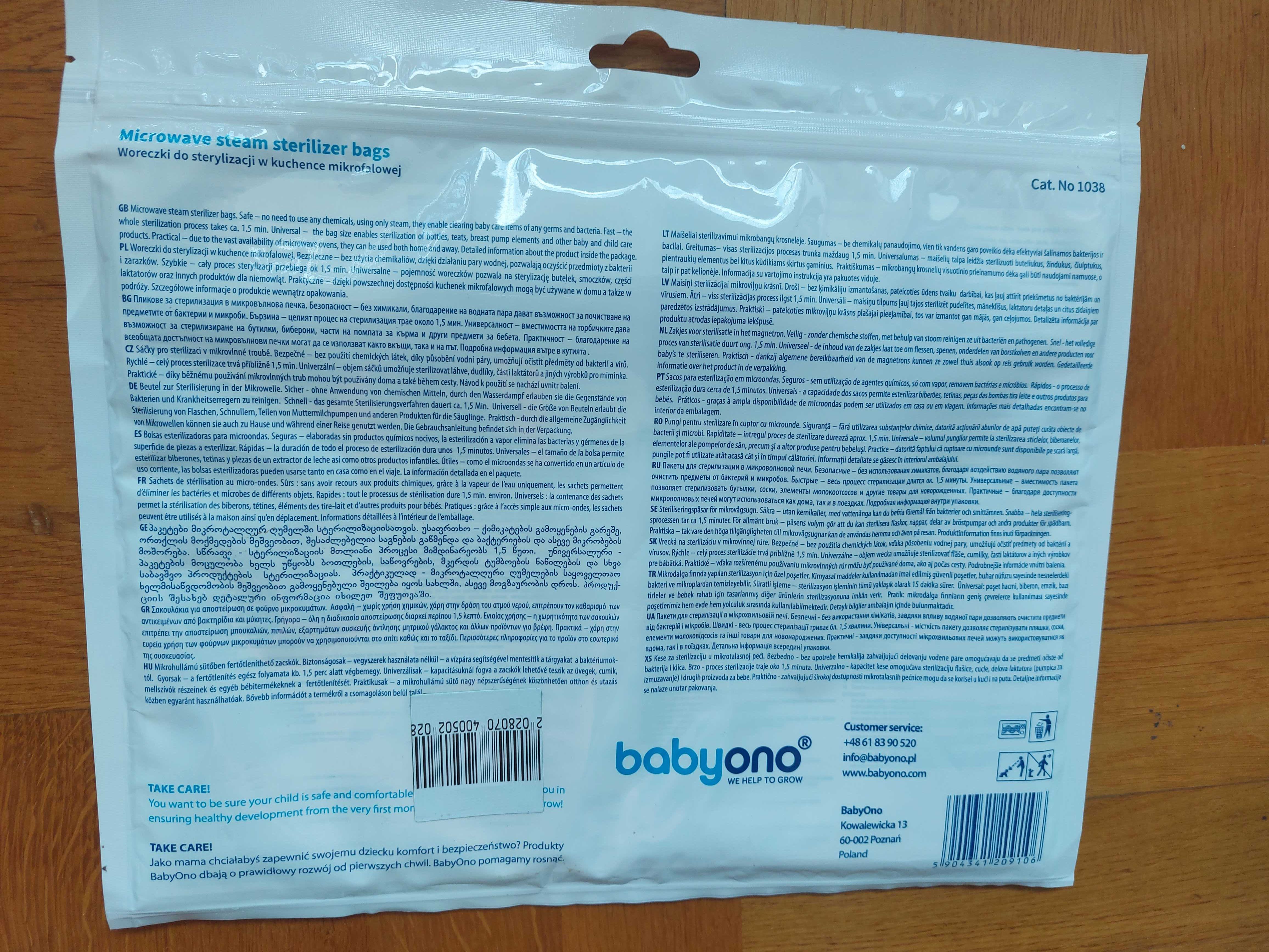 BabyOno woreczki do sterylizacji w kuchence mikrofalowej
