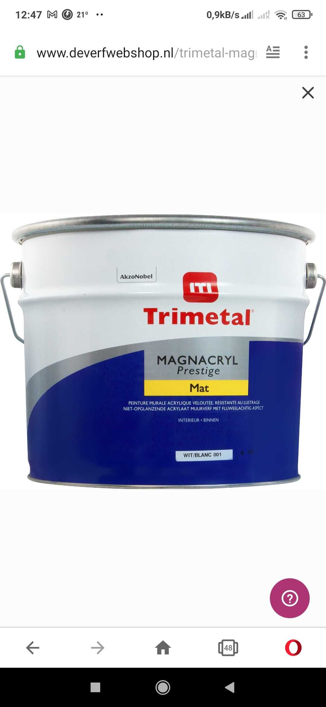 Farba ITI Trimetal Prestige Mat Magna Biała 10L
