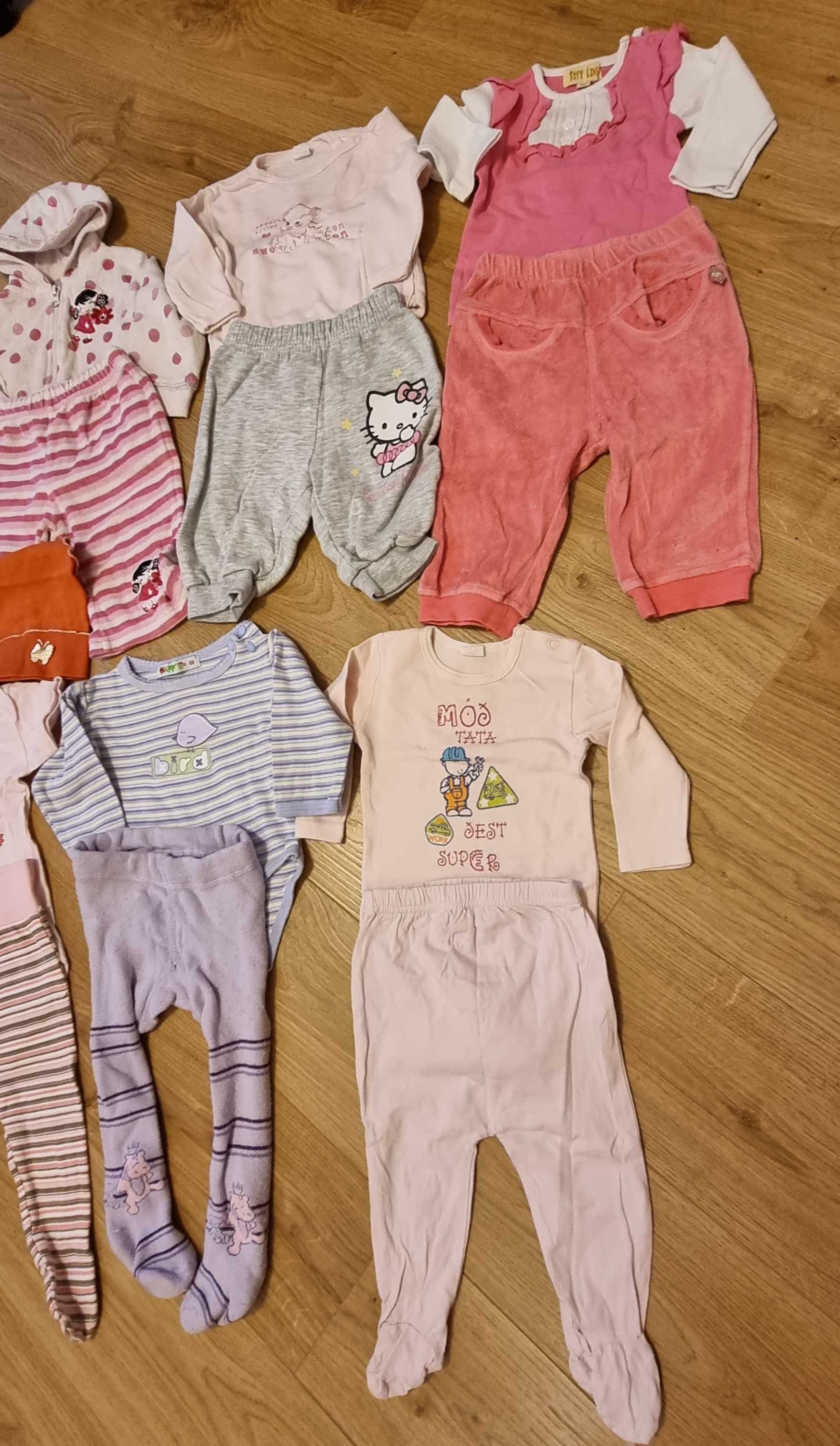 Wyprawka dla dziewczynki ubranka niemowlęce 68 różowe