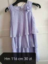 Plisowana sukienka hm 116 cm