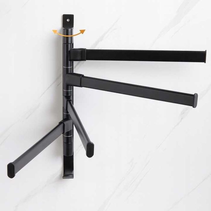 Metalowy Wieszak Do Łazienki Czarny Ścienny Uchwyt Na Ręczniki Nowy