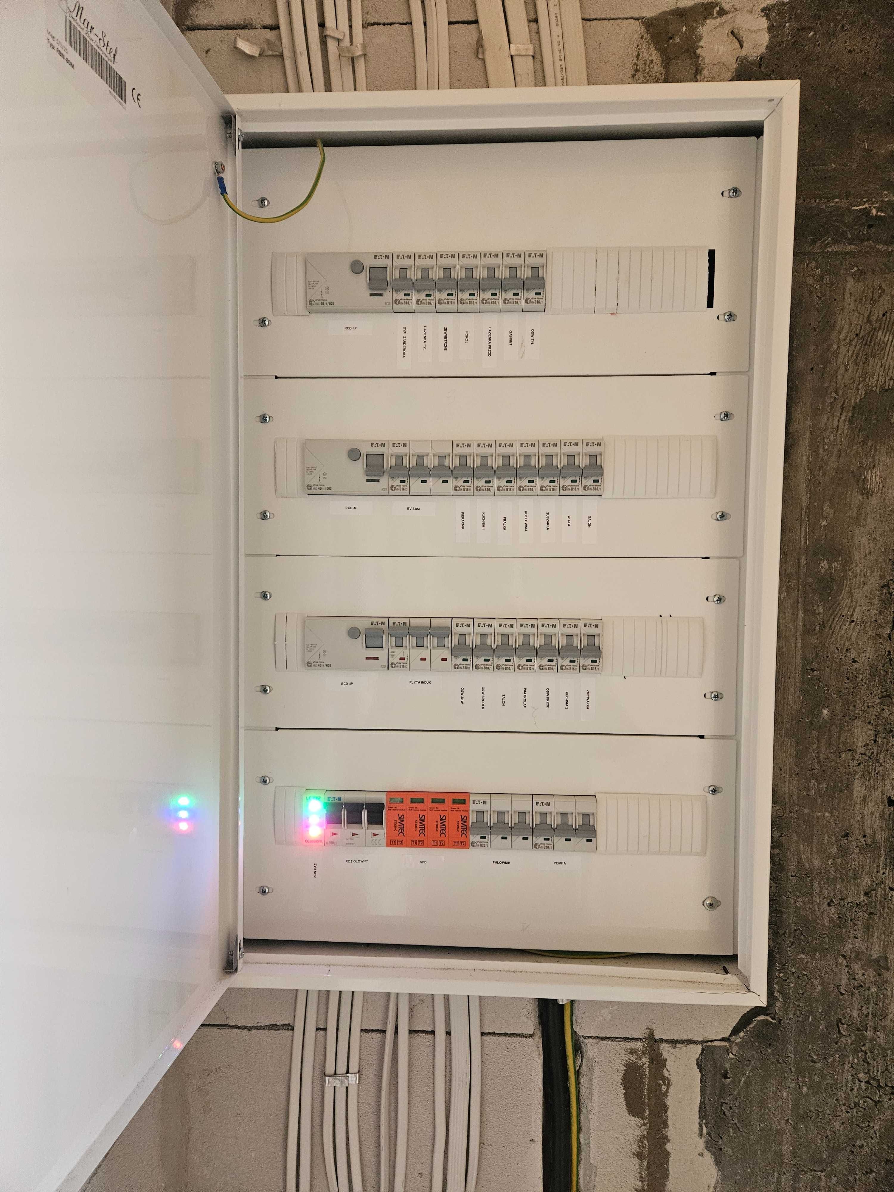 Elektryk, przyłącza, uprawnienia E+D, instalacje elektr, awarie