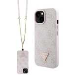 Etui Guess Crossbody 4G Metal Logo do iPhone 15 - różowe