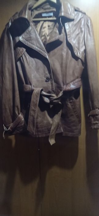 Kurtka skórzana steilmann brązowa