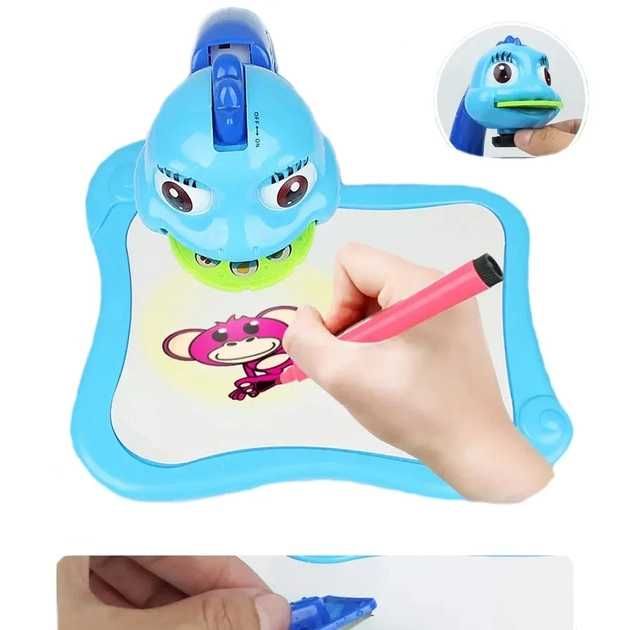 Стол музыкальный с подсветкой для рисования Projector Painting голубой