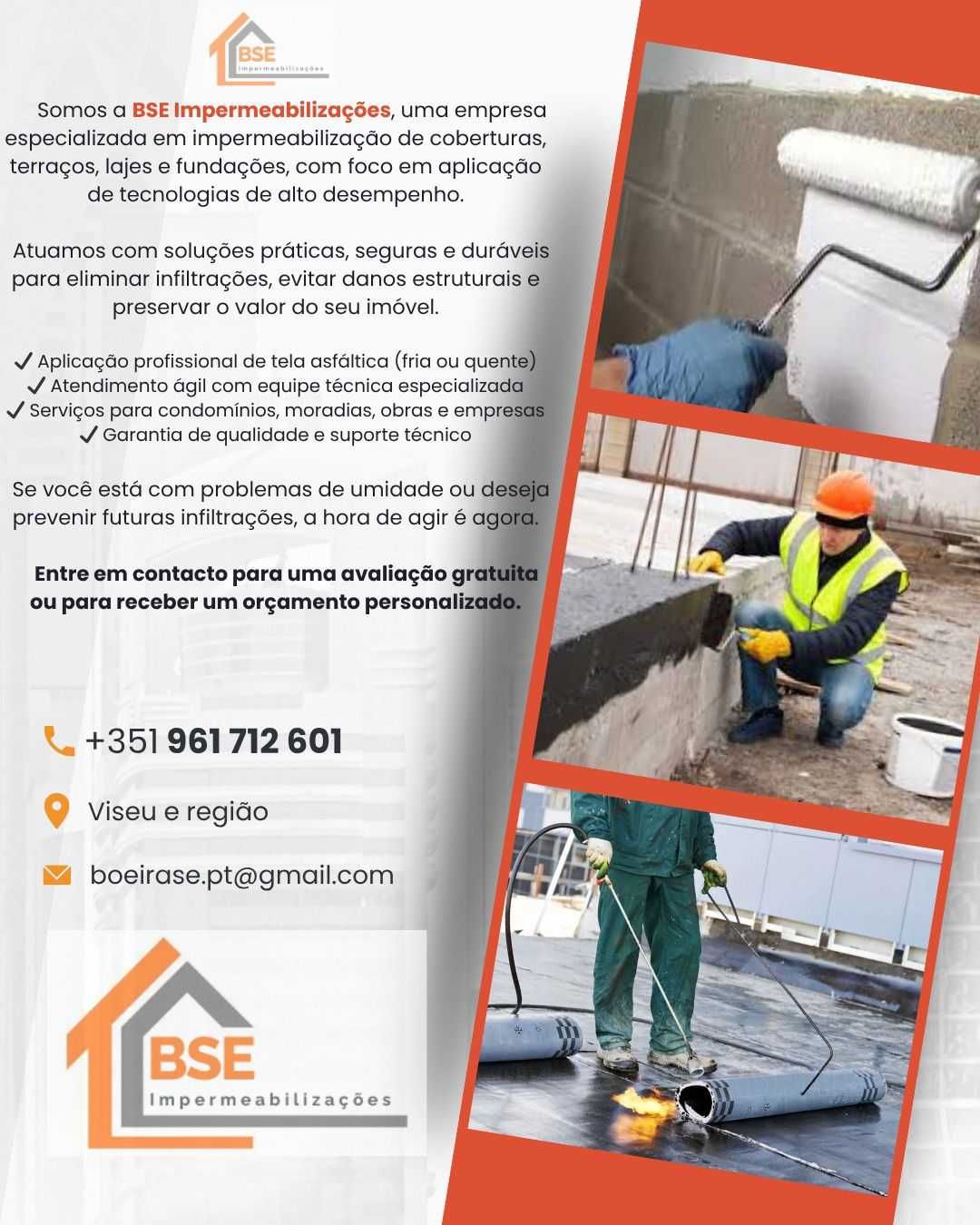 Trabalhamos com Impermeabilizações e isolamentos