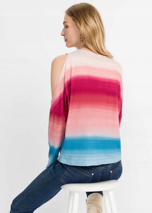 AF8799 bluzka kolorowa odkryte ramiona r.44/46