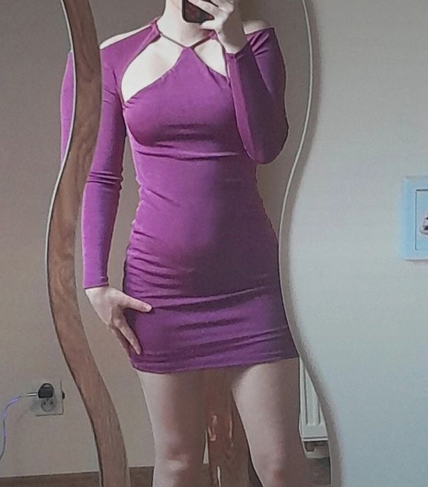 Sukienka fioletowa krótka mini| wysyłka w 24h od zakupu