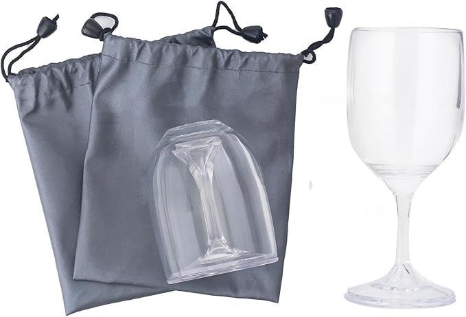 Ecooe Kieliszki Do Wina 200 Ml Zestaw 2 Szt. Z Torbą Podróżną