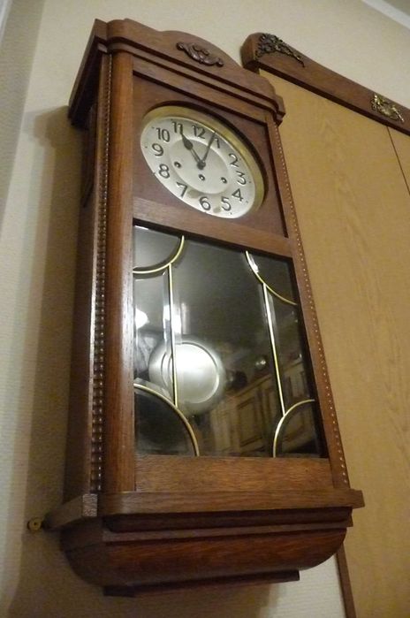 Piękny, duży zegar kwadransowy Junghans, sprawny,antyk, po renowacji