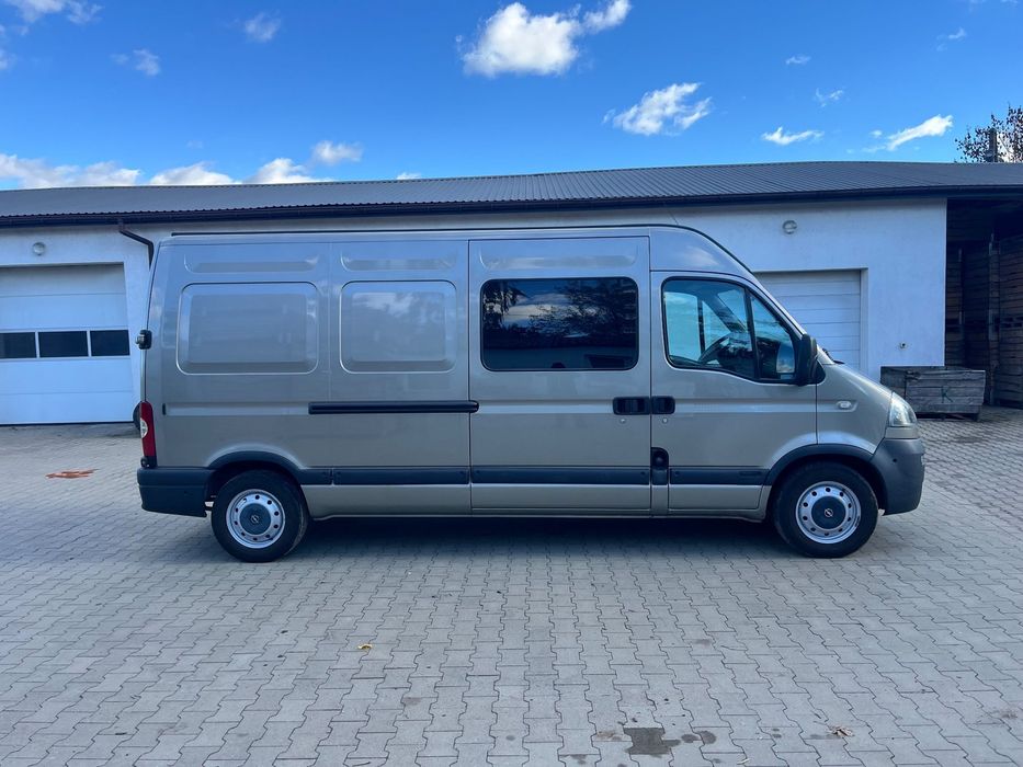 Opel Movano / L3H2 / Master / 2.5 D / 145 KM / brygadówka / doka / 6 osób / klima / WEBASTO / z Niemiec / Super stan  Nowy rozrząd