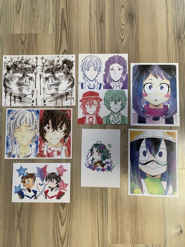 Plakaty printy My hero academia, Bungou stray dogs, Genshin Impact