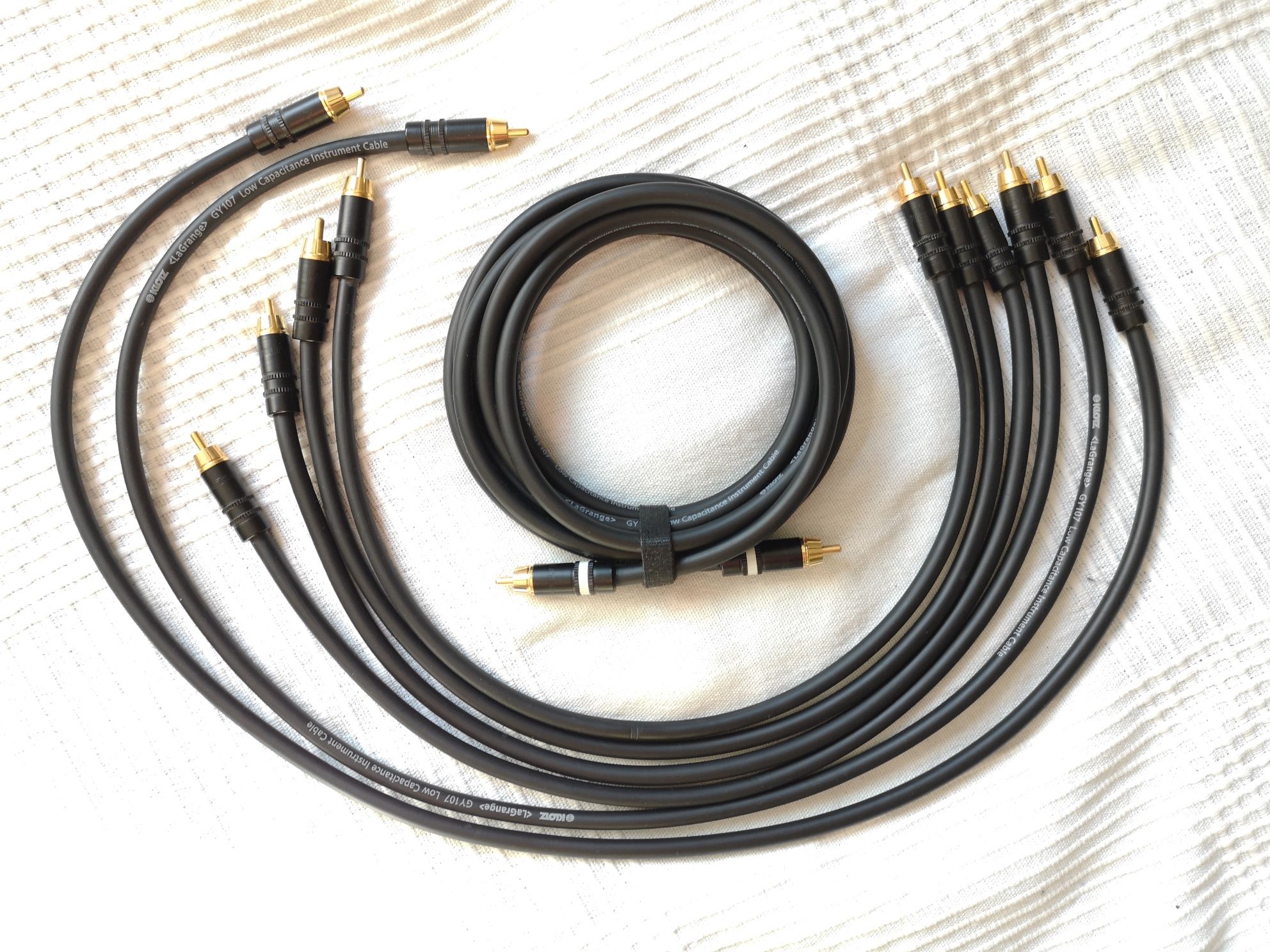 Kable audio Hi-End KLOTZ LaGrange GY107 z wtykami RCA NEUTRIK (zestaw)