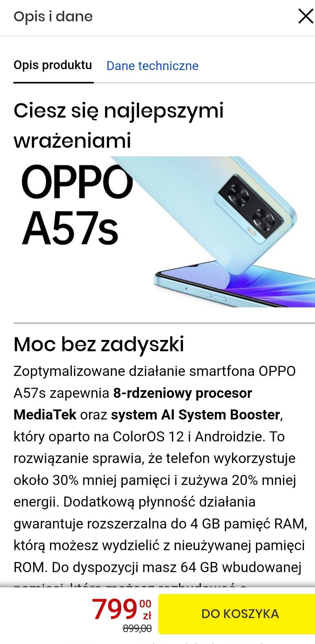 Smartfon oppo A57s