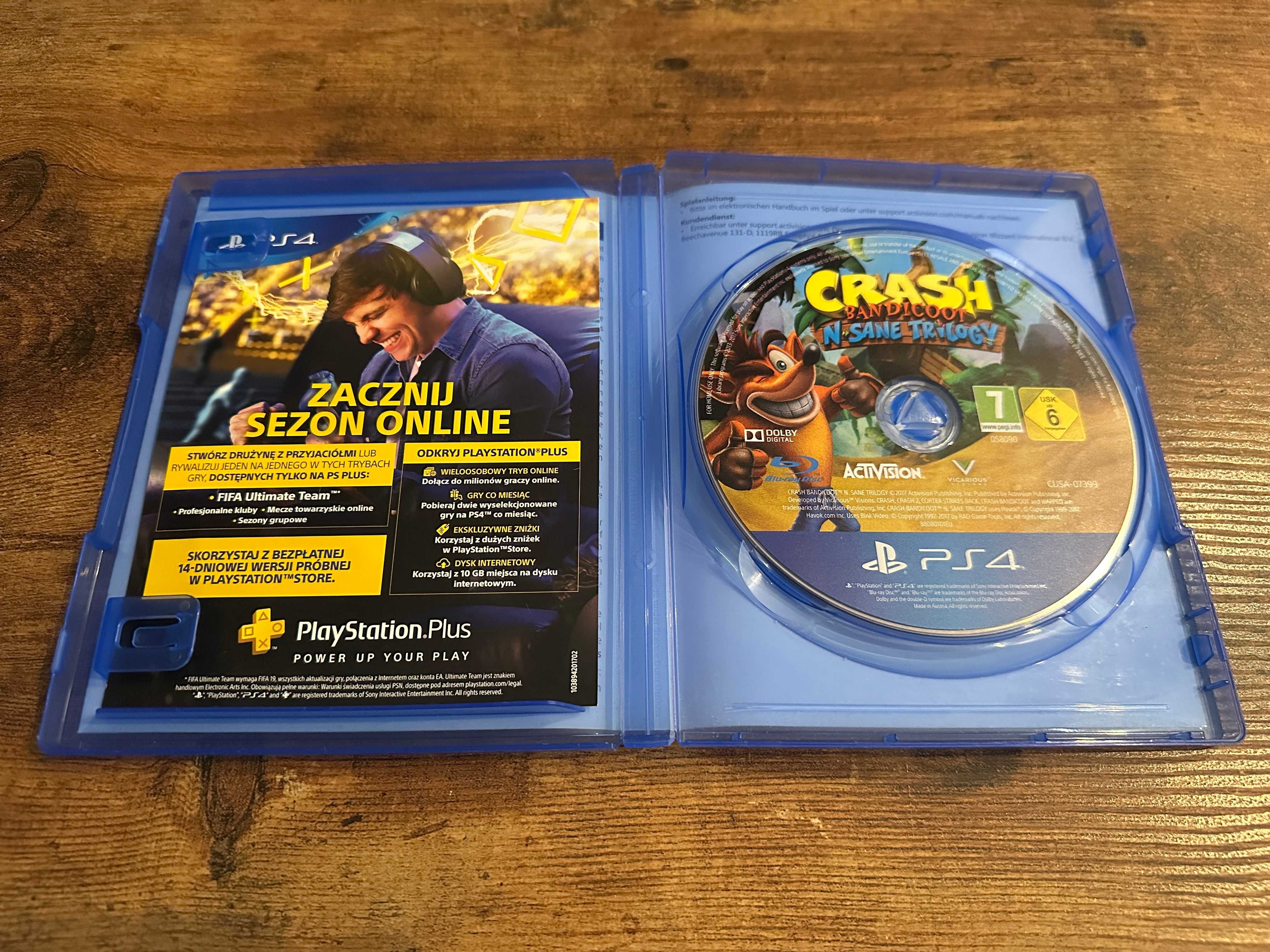 Gra PS4 Crash Bandicoot Nsane Trilogy | U mnie Rayman, Playstation