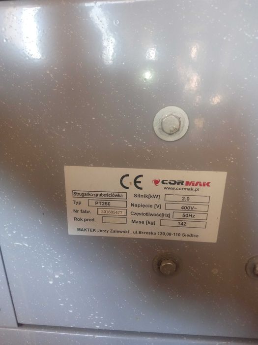 Strugarka do drewna cormak PT250 z odciagiem