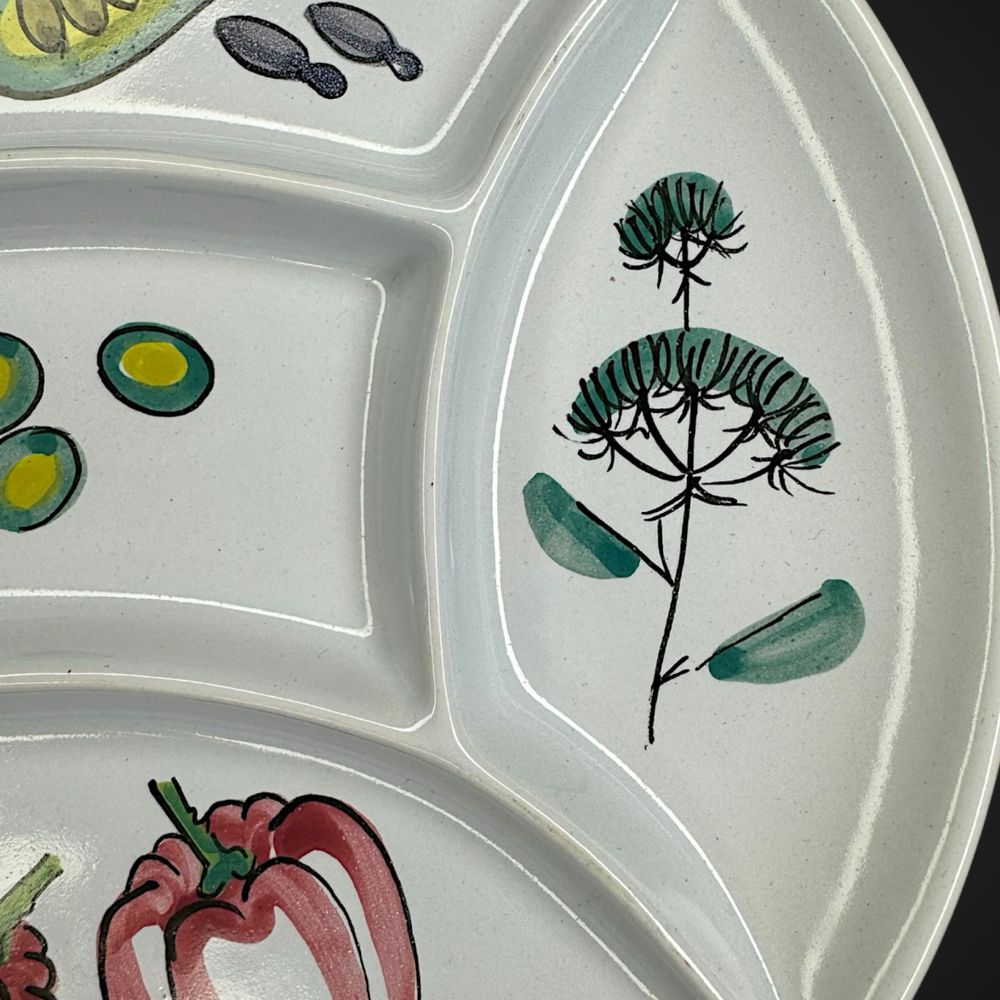 Kabaret ceramika motyw warzywny ręcznie malowany B41415(2)