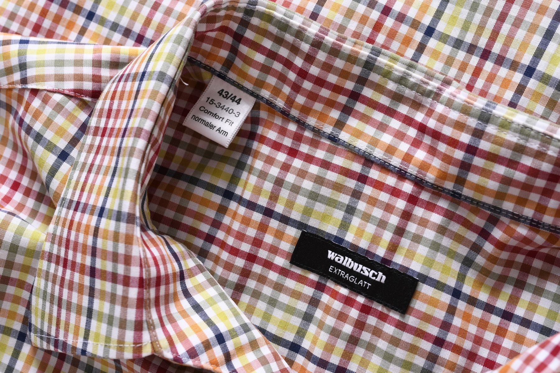 WALBUSCH COMFORT FIT koszula męska w kratkę bawełna non iron XL 43 44