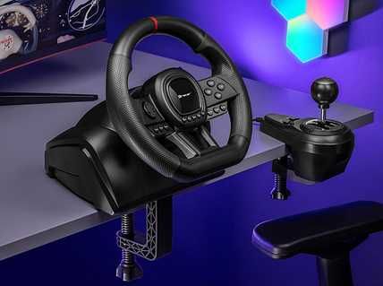 Руль игровой кермо ігрове Traker SimRacer 6в1 shifter 6+R 3 педалі