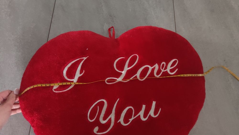 Duża poduszka serce czerwone czerwona