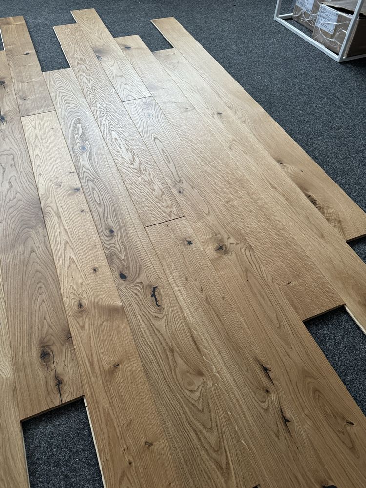 Podłoga Drewniana Dąb Rustic, 13x140x1800mm, 4faza, Olej UV x2
