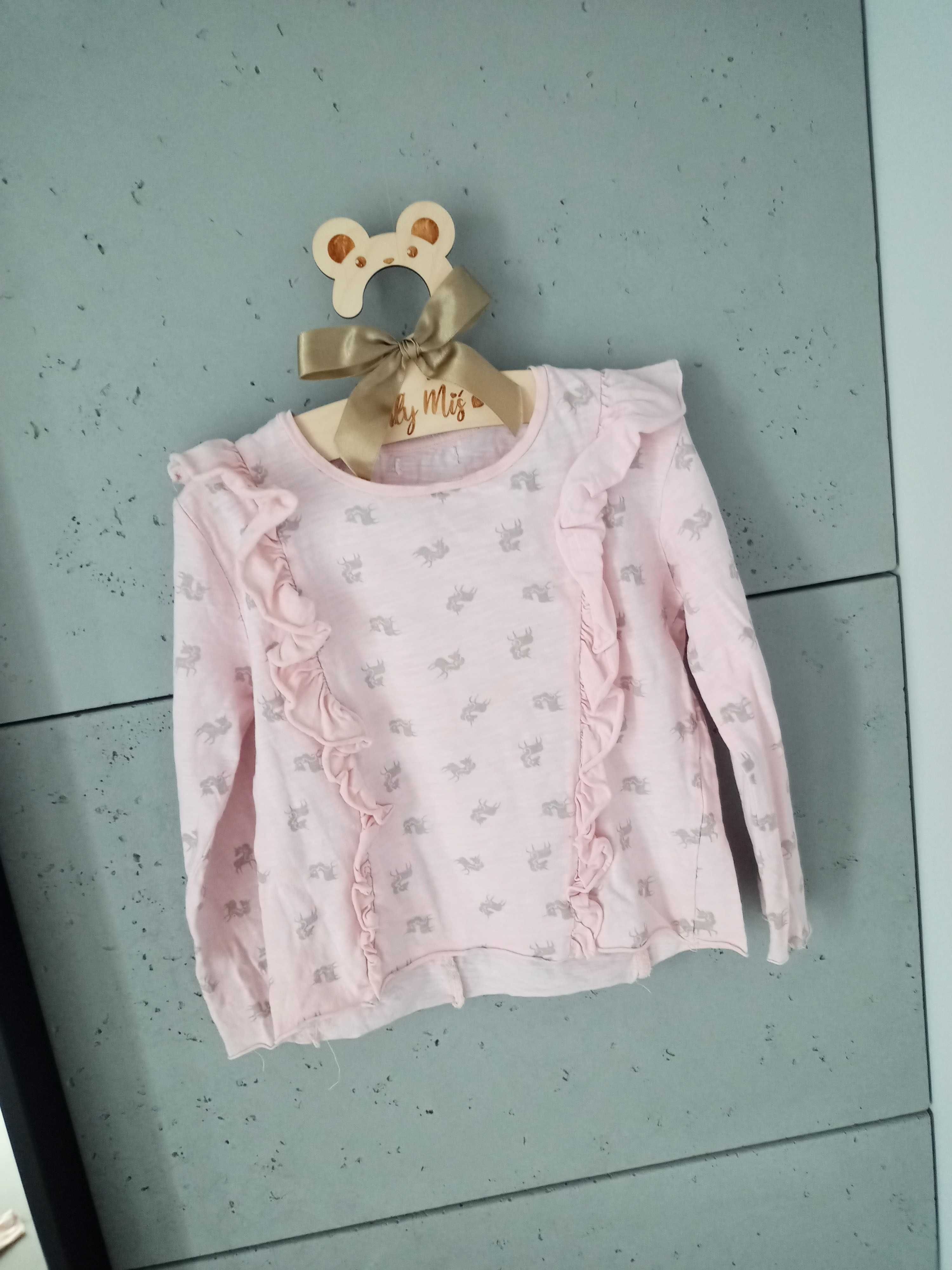 Piżama (góra) bluzka dla dziewczynki z falbankami r.98