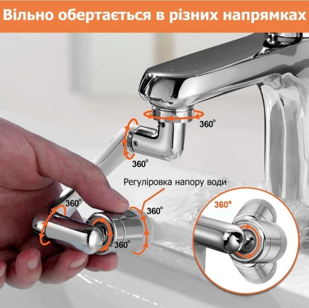 Аератор насадка на кран для змішувача Faucet splash head. Поворотна го