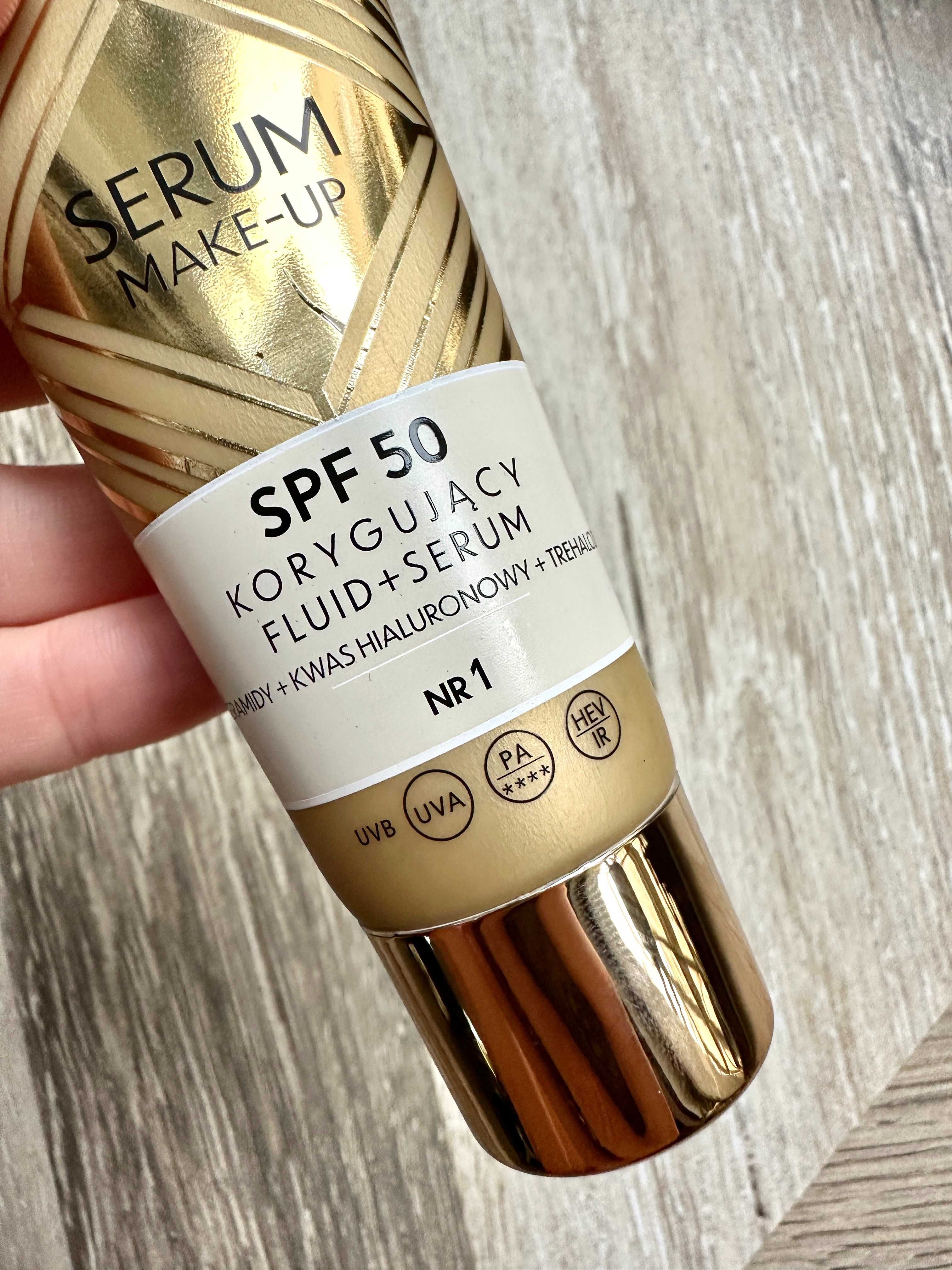 BIELENDA Serum Make-Up fluid + serum, korygujący SPF 50 - odcień nr 1