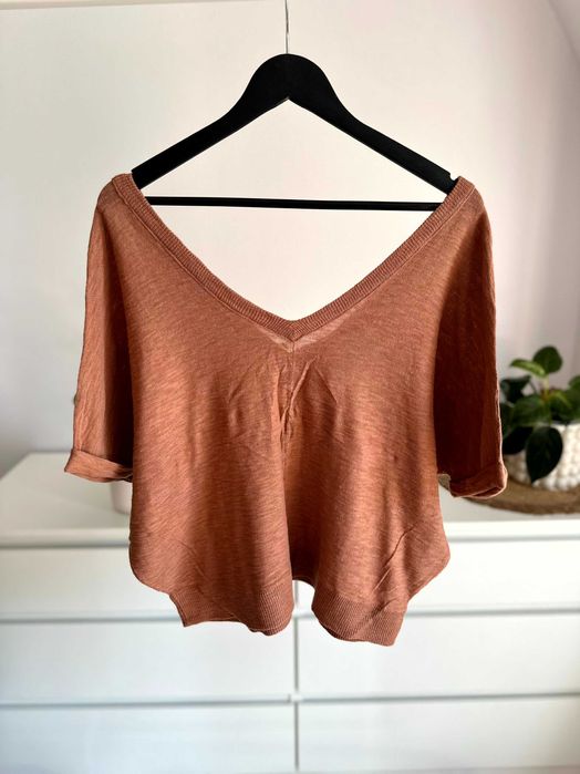 Bluzka sweterkowa narzutka damska bawełniana SOFT GREY 40/42 SW0079C