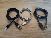 Zestaw 3 kabli Lightning (Apple USB-C, Baseus USB-A, SBC USB-A)