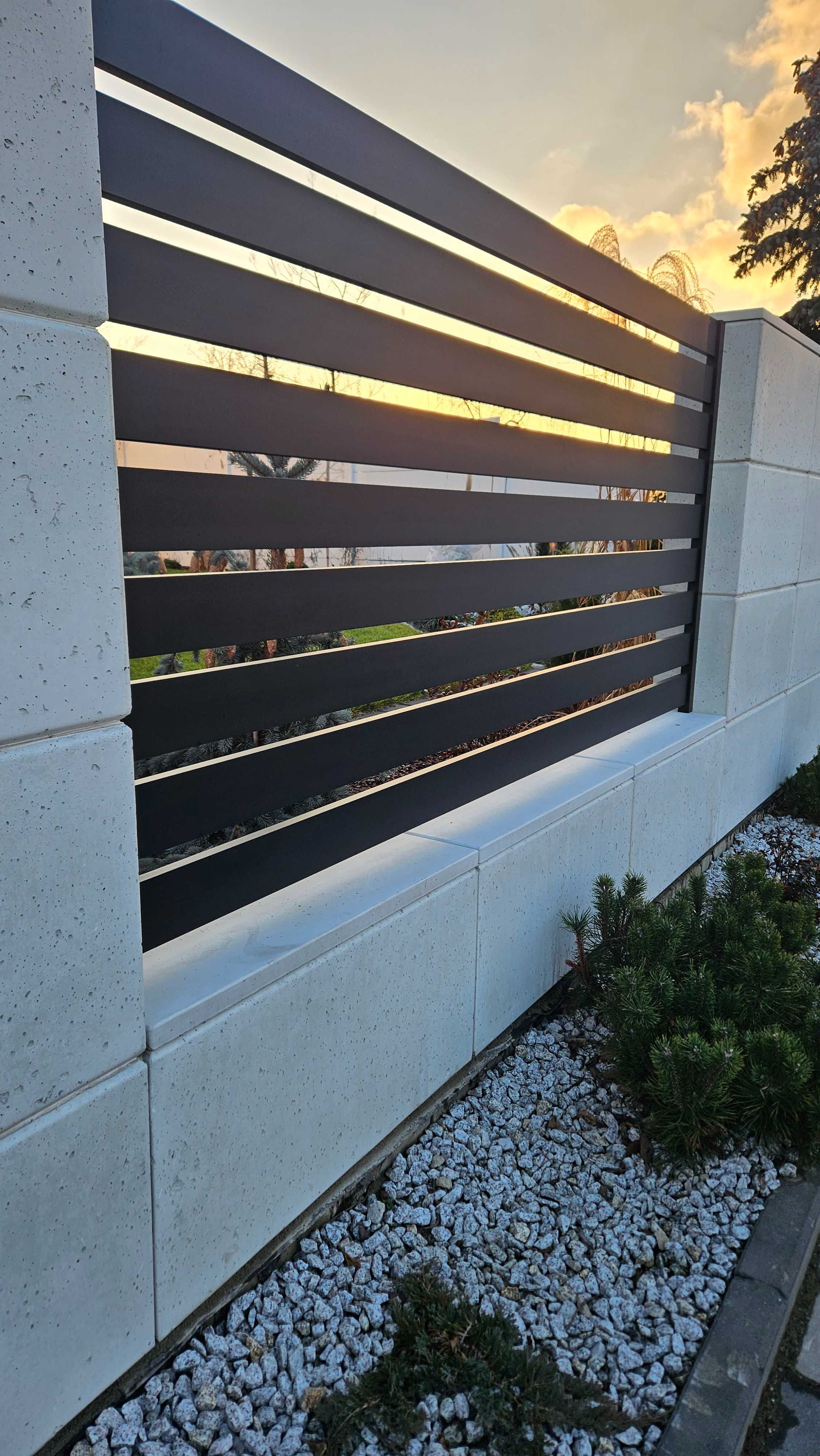 Ogrodzenie aluminiowe poziome HORIZONTAL 100x20 aluminium na wymiar