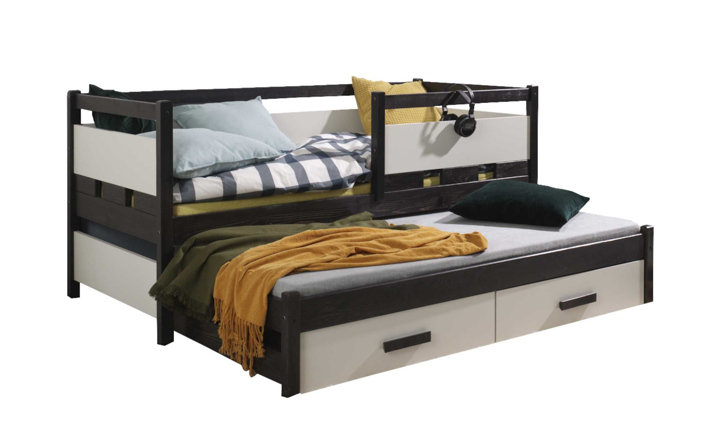 Łóżko piętrowe niskie TIGRAN 80x200 MEBLOBED solidne wytrzymałe łóżko